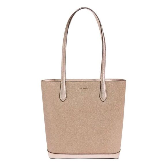 Kate Spade Tinsel Tote‎ Bag in Metallic Saffiano Rose Gold - Picture 1 of 12